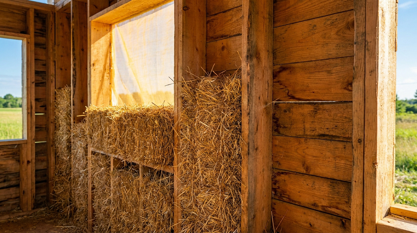 Isoler une maison en bois avec de la paille : avantages et prix